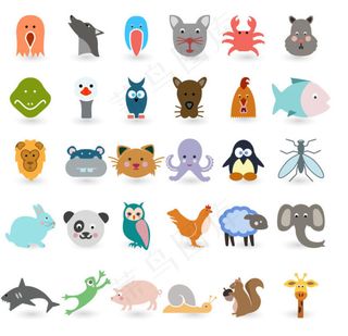 36款卡通动物矢量素材