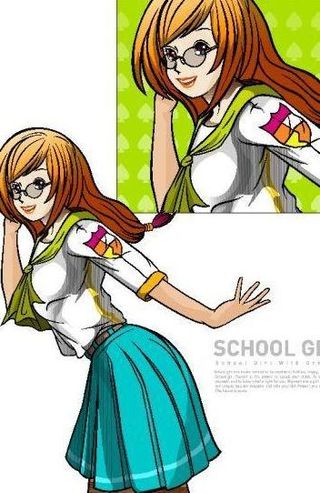 校园美女矢量图