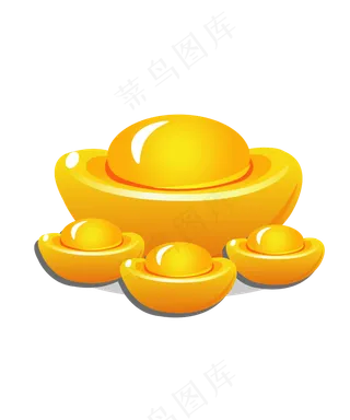 节日卡通金元宝金锭