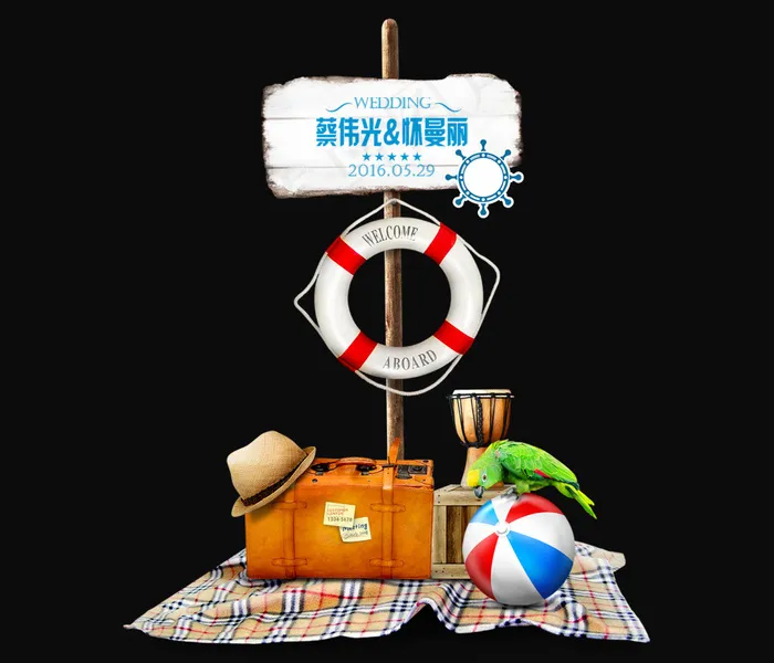 婚礼指示牌效果图(2756X2362(DPI:100))psd模版下载