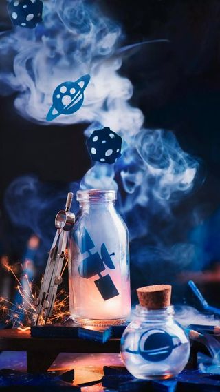 化学实验室玻璃瓶高清摄影图片