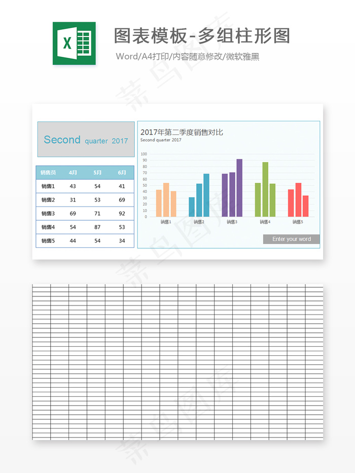 图表模板-多组柱形图