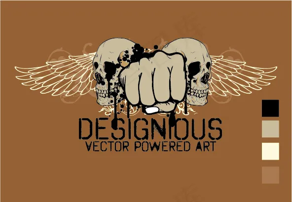 骷髅头翅膀创意矢量下载免费下载ai矢量模版下载