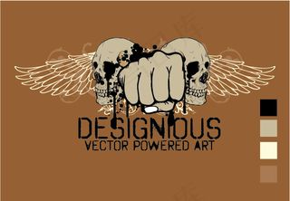 骷髅头翅膀创意矢量下载免费下载