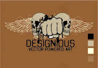 骷髅头翅膀创意矢量下载免费下载