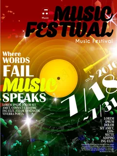 彩色星光光盘音乐海报