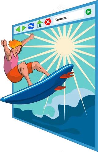 在网上冲浪的窗口
