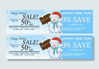 新年圣诞节节日促销优惠券banner