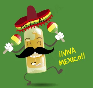卡通墨西哥龙舌兰酒矢量素材
