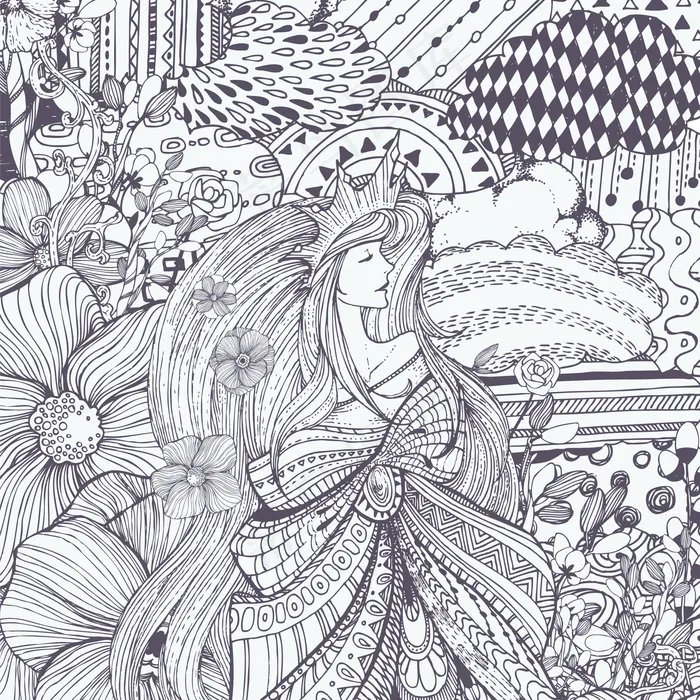 手绘女王插图矢量素材eps,ai矢量模版下载