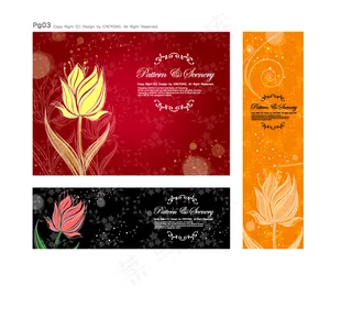 荷花卡片矢量素材