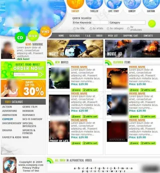 欢乐视频信息网页模板