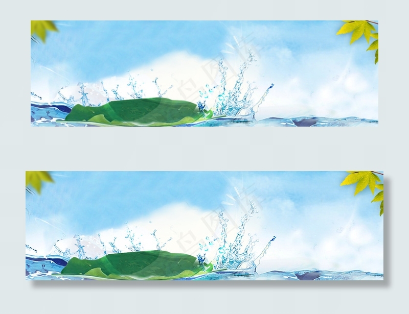 冰爽夏日浪漫蓝色电商海报背景