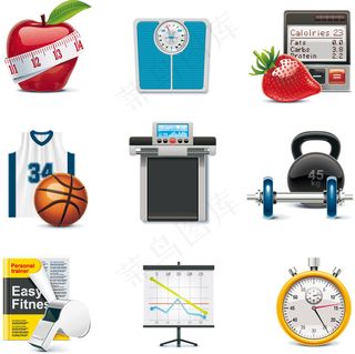 精美健身器材图标矢量素材