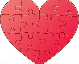 拼图的心.情人节图片