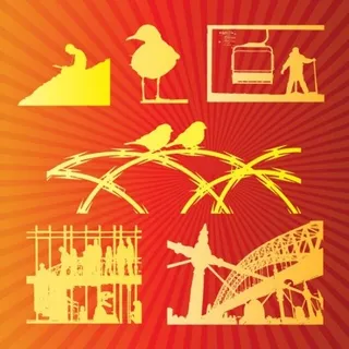 凉爽的剪影矢量图形