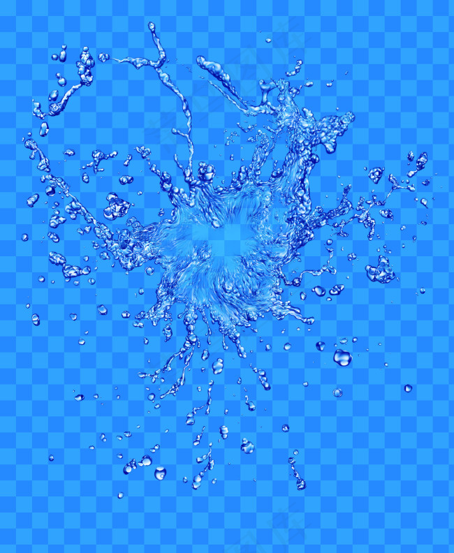 溅起水花PSD素材psd模版下载