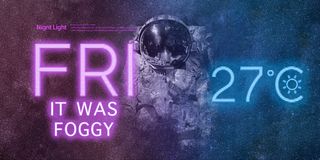 霓虹灯风格太空人UI界面