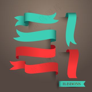 矢量创意飘带横幅背景