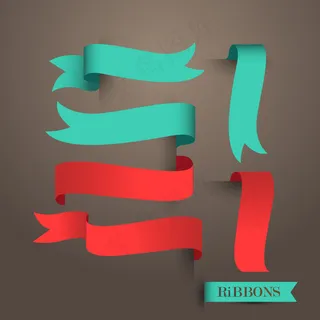 矢量创意飘带横幅背景