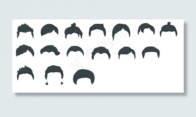 手绘卡通发型矢量素材