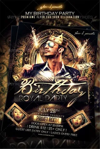 MyBday国外酒吧平面素材创意海报