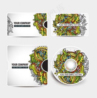 花纹卡片VI模板矢量素材