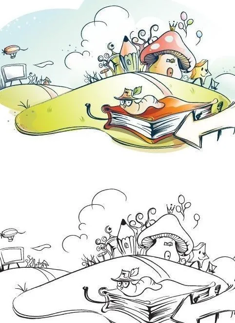 卡通插画图片ai矢量模版下载