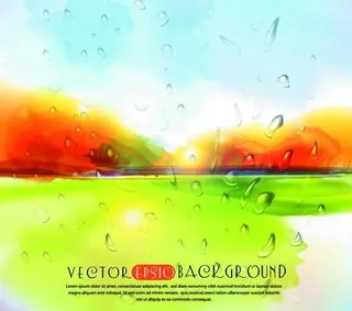 秋天的水彩背景矢量01