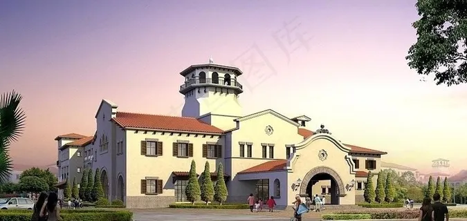 欧式别墅效果图图片