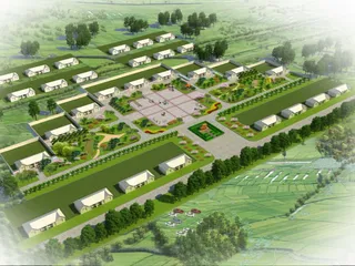 广场模型效果鸟瞰图psd分层素材