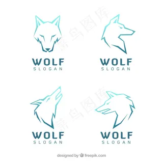 矢量卡通可爱狼