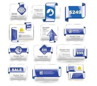 网购立体标签矢量素材