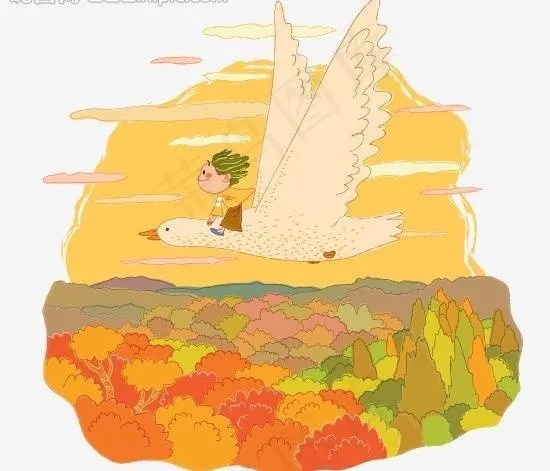 手绘儿童插画图片ai矢量模版下载