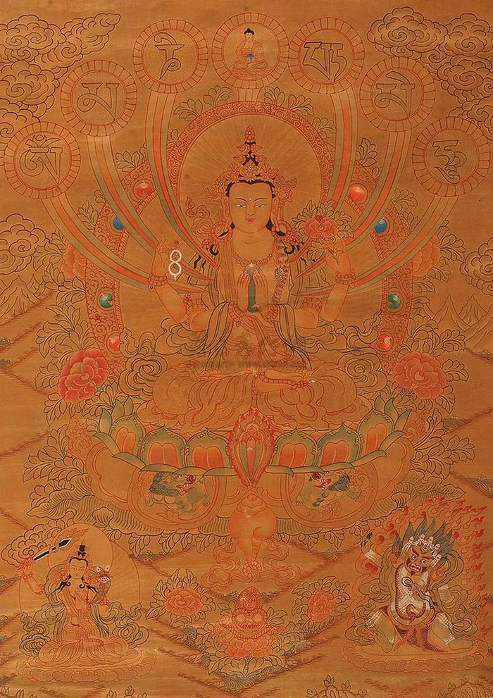 四臂观音唐卡图片