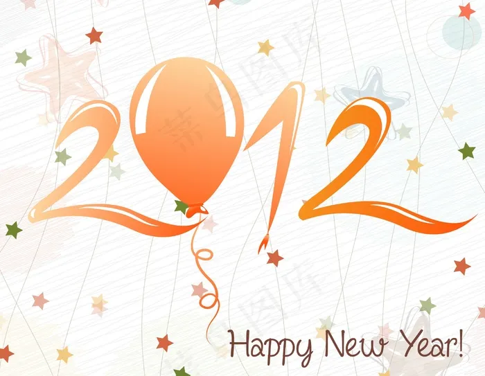 2012新年快乐矢量贺卡eps,ai矢量模版下载