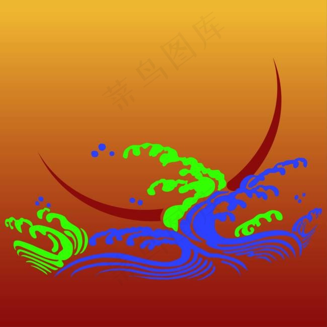 浪花花纹底纹ai矢量模版下载