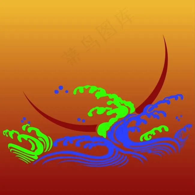 浪花花纹底纹ai矢量模版下载