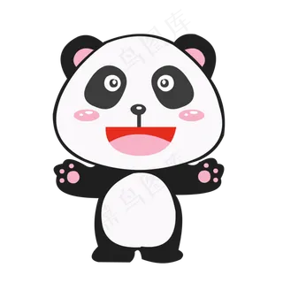 坐着的黑色小熊猫,免抠元素