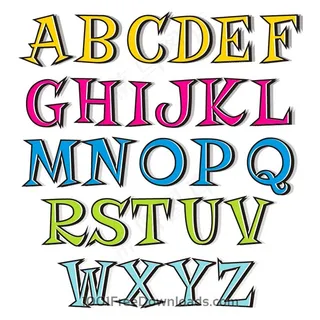 英文字母艺术字高清矢量图