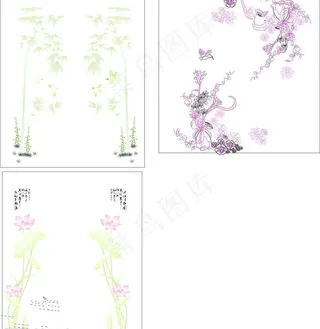 竹子 荷花 鸟 花图片