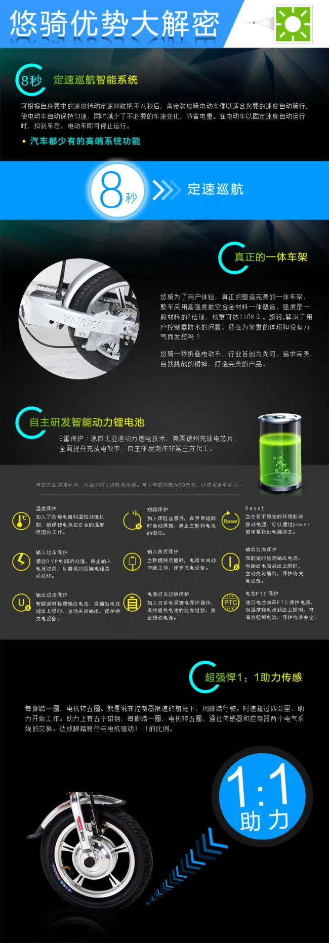 黑色折叠车淘宝详情页设计