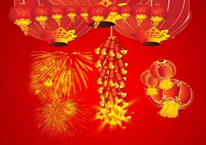 灯笼宫灯爆竹PSD分层素材psd模版下载