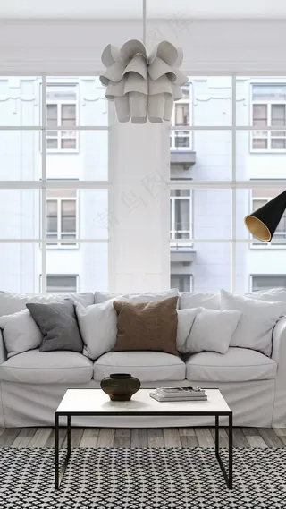 室内家具奇特的吊灯高清摄影图片