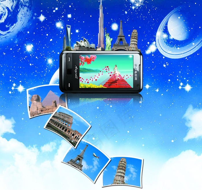 手机设计创意效果海报图片