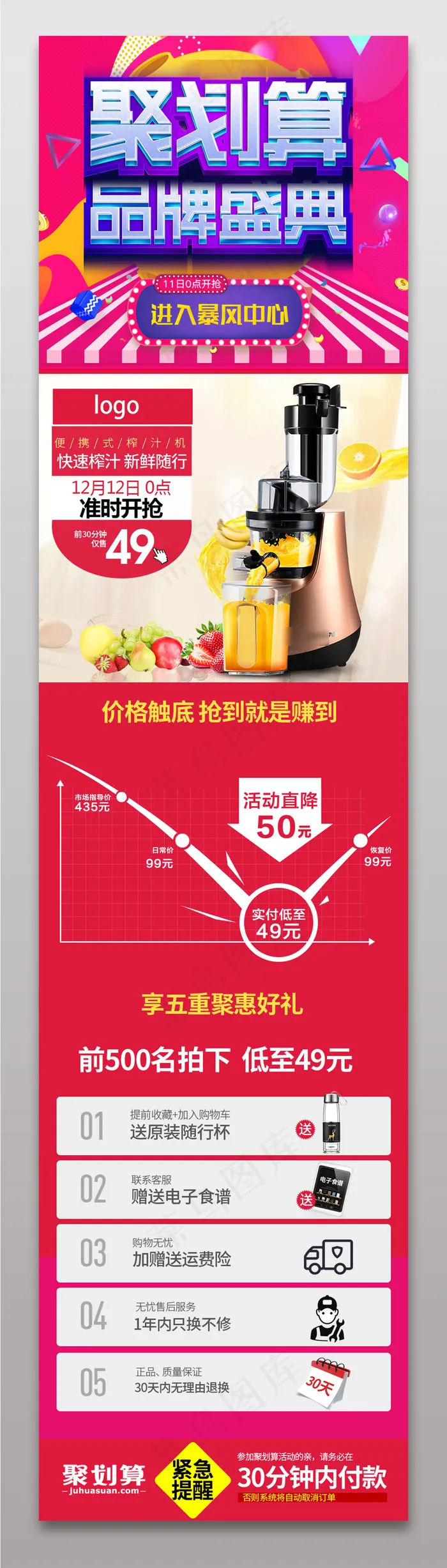 天猫聚划算活淘抢购动详情页模板