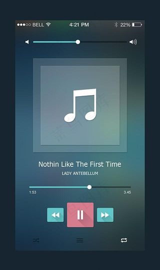 ios7音乐播放器psd分层