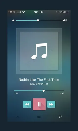 ios7音乐播放器psd分层
