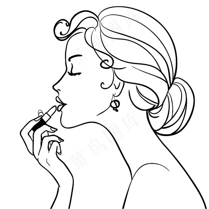 化妆的美女设计eps,ai矢量模版下载