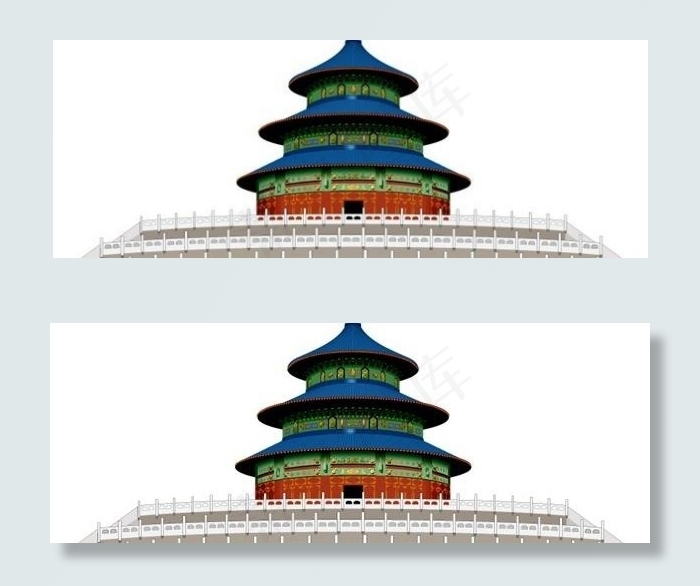 CDR格式的著名的北京天坛建筑矢量...cdr矢量模版下载